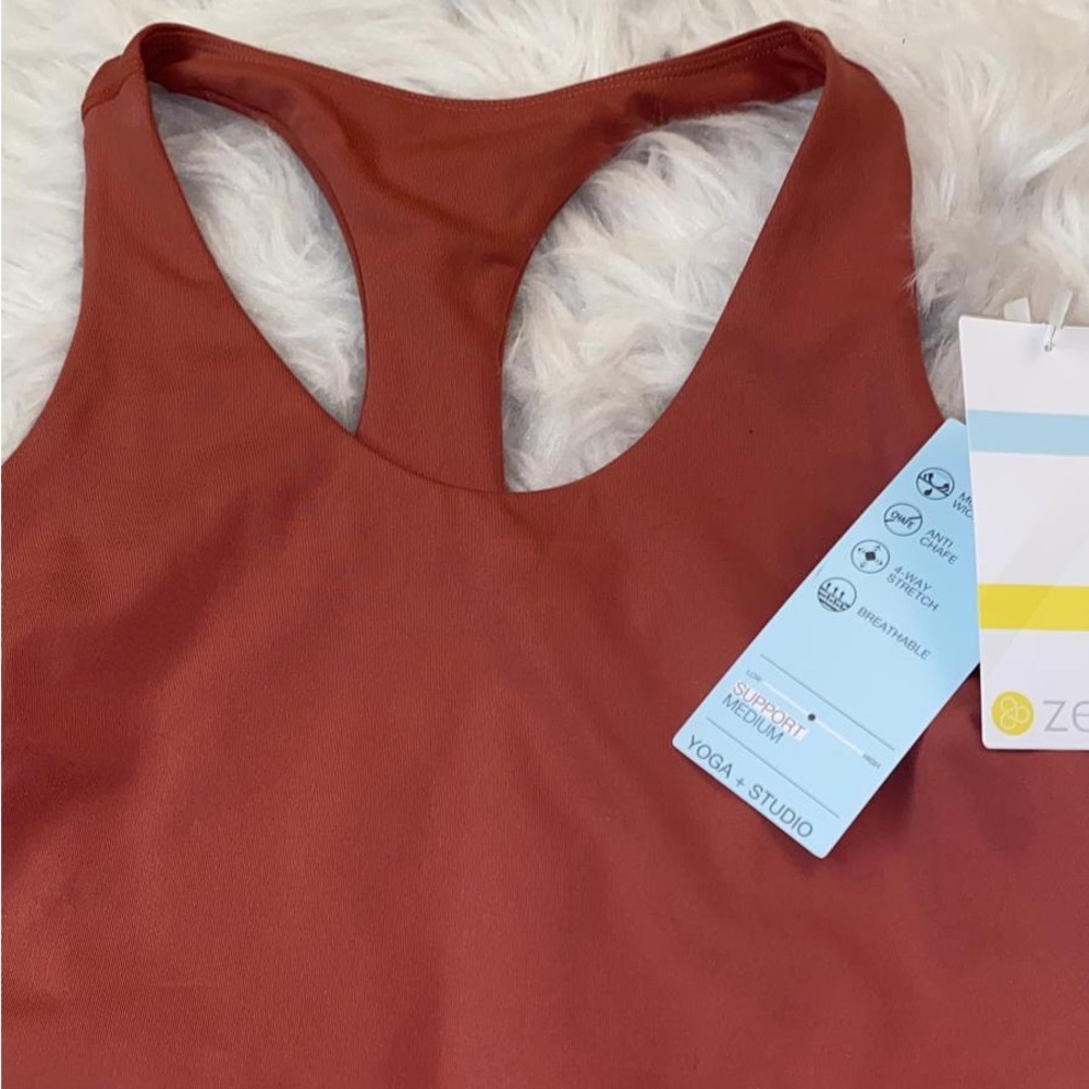 Zella Nordstrom Size XS Yoga Coral Racerback Sports Bra Top - Picture 2 of 8